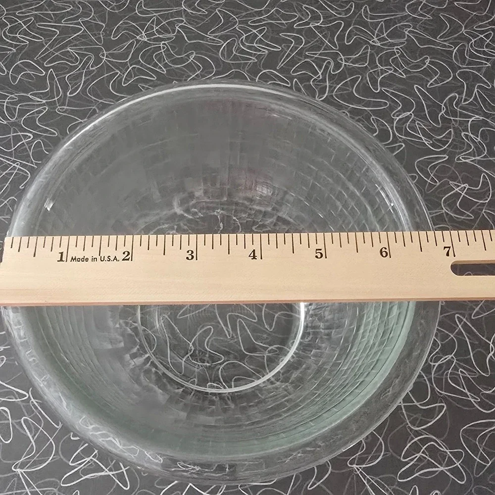 Pyrex 322 Sculpted Glass Mixing Bowl 1QT 950ml Clear Textured Grid MCM USA